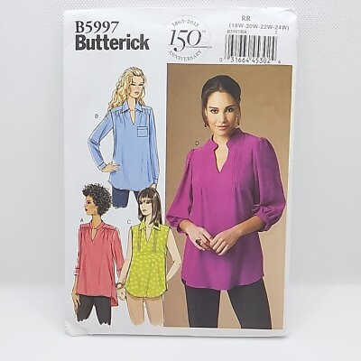 #ad Butterick 5997 Misses#x27; Women#x27;s Blouse In 4 Variations Size 18W to 24W Uncut
