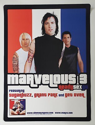 #ad Marvelous 3 ReadySexGo RARE Original 2000 18x24 Record Promo Poster Butch Walker