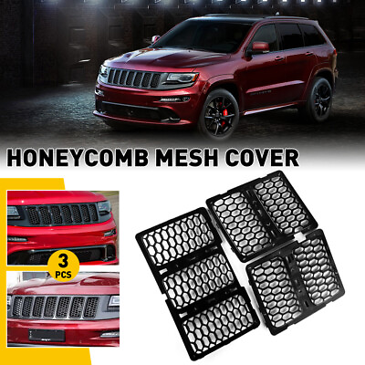 #ad 3X Front Honeycomb Mesh Insert Grill Black For 2014 2016 Grand Jeep Cherokee
