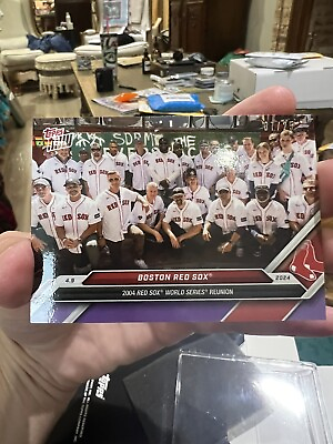 #ad 🔥#7 25 Boston Red Sox 2004 World Series TOPPS NOW Card 59 Purple Parallel 25