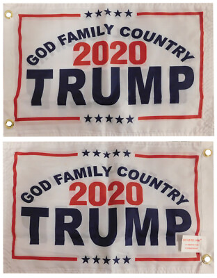 #ad God Family Country 2020 Trump White 2x3 FT Double Sided 100D Knitted Nylon Flag