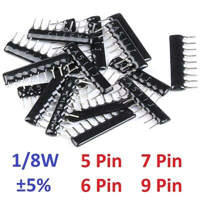 #ad 1 8W 5 6 7 9 Pin DIP Network Array Resistor ±5% Range 100Ω Ohm to 100KΩ Ohm