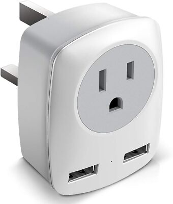 #ad European Hong Kong Power AdapterInternational Travel Plug with 2 USBType G