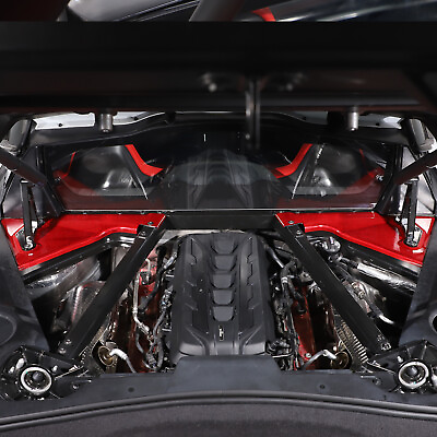 #ad Red Real Carbon Fiber Engine Bay Side Corner Trim Cover Fits Corvette C8 Coupe