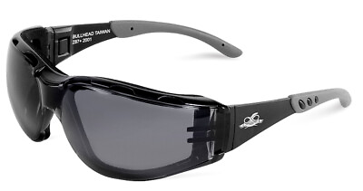 #ad Bullhead CG5 Smoke PFT Permanent Anti Fog Safety Glasses Convertible Goggles