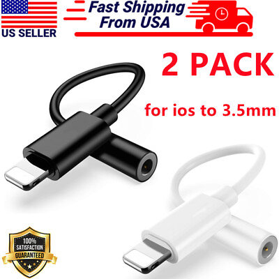 #ad For iPhone Headphone Adapter Jack 8 Pin to 3.5mm Headphone AUX Adapter Cord
