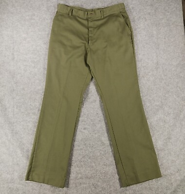 #ad VTG Boy Scouts of America Pants Men 36X33 Green Official Uniform Union Made USA