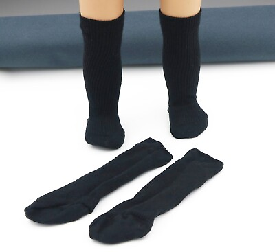 #ad American Girl 2 pairs of Knee High long black winter socks for 18#x27;#x27; doll