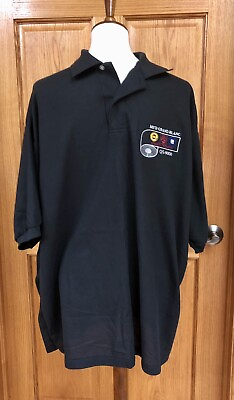 #ad GM MANUFACTURING POLO SHIRT QS 9000 BLACK MADE IN USA QUALITY NETWORK