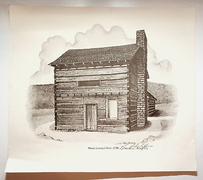 #ad Kingsport Tennessee Moses Looney#x27;s Fort 1780 Donald L. Hilton Signed Art Print