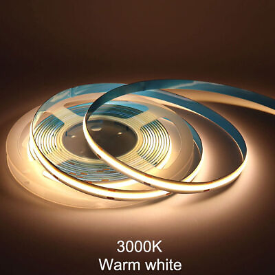 #ad COB LED Strip Light Flexible Tape Lights Home DIY Lighting Warm White 5V 12V 24V