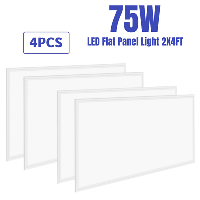 #ad USA LED Panel Light 2x4FT Drop Ceiling Flat Panel Recessed Troffer Fixture 75W