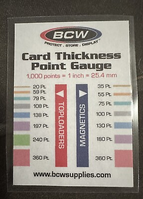 #ad BCW Trading Card Thickness Gauge Card Laminated. For Magnetics amp; Top Loaders