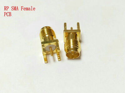 #ad 50 x RP SMA Female Jack Solder PCB Mount Straight RF Connector USA Seller