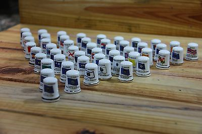 #ad 50 States Porcelain Thimble Set Brand New Made by Finact Collectibles