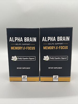 #ad 2 Alpha Brain Memory amp; Focus Daily Cognitive Support 120 CAPSULES EXP:02 2026