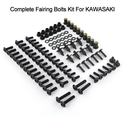 #ad Steel Complete Fairing Bolts Bodywork Screws Kit Fit For Kawasaki Motorcycle