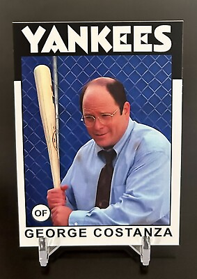 #ad 1986 Topps GEORGE COSTANZA Seinfeld HD Quality Baseball Card Custom Art