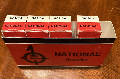 #ad Lot of 4 National Electronics 6AU6A Amplifier Vacuum Tubes. Brand new in boxes.