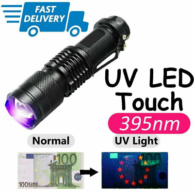 Mini UV Lamp 395nm Blacklight Clip Pen Light Small UV Torch Ultra Violet Inspect