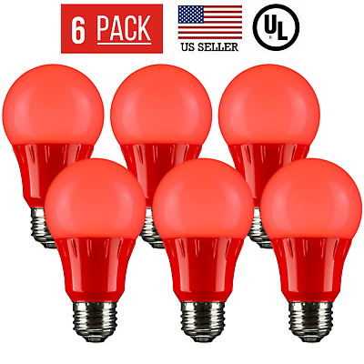 #ad #ad 6 PACK 3W LED A15 COLORED LIGHT BULB NON DIMMABLE E26 MEDIUM BASE RED