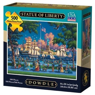 #ad Statue Of Liberty 500 Piece 16x20 In Jigsaw Puzzle Dowdle Folk Art 00229