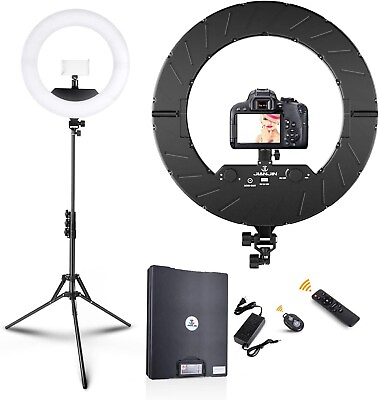#ad JJ JIANJIN Ring Light Kit:18Inch Outer 11.8Inch Inner 55W6700k Dimmable L... New