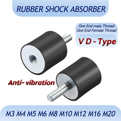 #ad Rubber Mounts Shock Absorber Anti Vibration Isolators M3 M20 Ø8 150mm