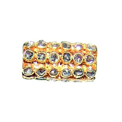 #ad 1.15ct Rose Cut Chakri Diamond 18k Yellow Gold Bar Spacer Finding Jewelry