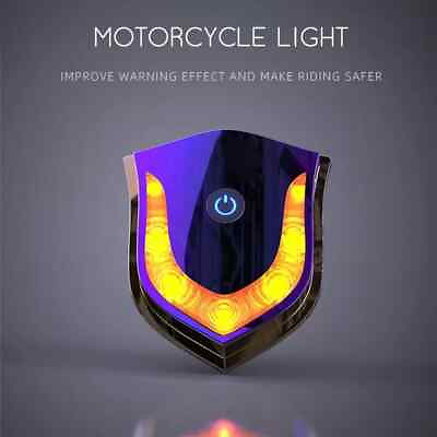 #ad New Motorcycle Helmet LED Light Wireless USB Warning Safety Lamp Accessories 1pc
