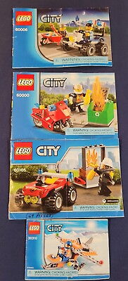 Lego City 4 Sets: Fire Motorcycle Police ATV  Arctic Scout and Fire ATV 