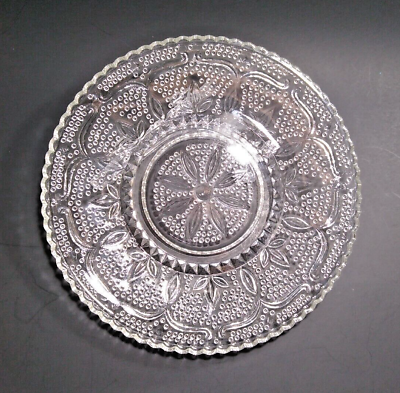 #ad Federal Glass 8quot; Dinner Plate Vintage Pressed Glass Heritage Clear Pattern