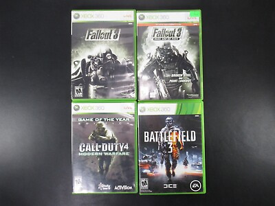 #ad 4 XBOX 360 Games Call of Duty:MW4 Battlefield 3 Fallout 3 w Add on Pack RBD