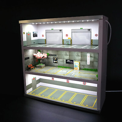 #ad 1:64 Parking Lot Display LED Lighting Car Garage Diorama Connector Scene Model