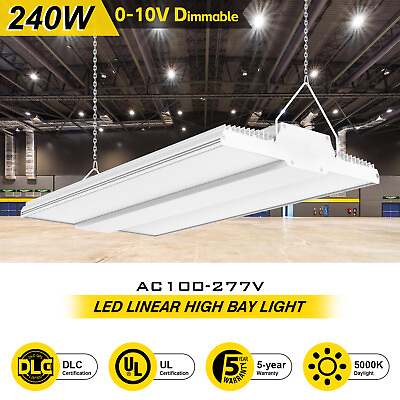 #ad #ad 240 Watts LED Linear High Bay Light 33600LM for Warehouse Garage Hanging Fixture