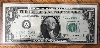 #ad 1963 A 1 Dollar Bill One Federal Reserve Note FRN Boston