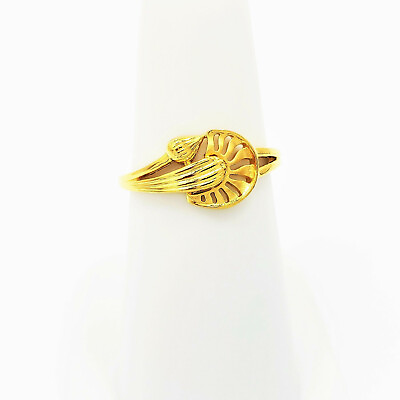 #ad GoldShine 22K Solid Yellow Gold Ring US 6.75 Female Genuine Hallmarked 916