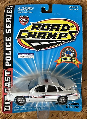#ad #ad 1997 Road Champs Police Series Miami Beach FL Police Ford Crown Vic 1:43