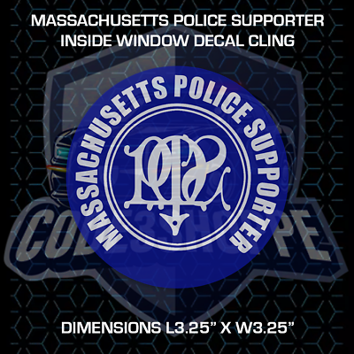#ad Massachusetts POLICE Supporter PBA MPA lnside Window Removable Decal Sticker