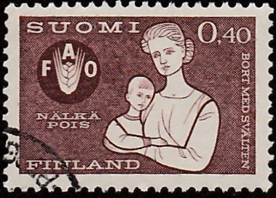 #ad Finland #Mi569 Used 1963 Freedom Hunger 416