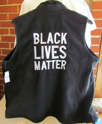 #ad BLACK LIVES MATTER CUSTOM Vest Embroidered Womens XXL Black amp; White