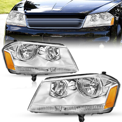 #ad Pair For 2008 2014 Dodge Avenger SXT SE Headlights Chrome Headlamps 08 14 New