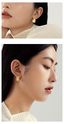 #ad 925 Sterling Silver Stud Earrings Earrings Female Plated 14k Gold Premium Sense
