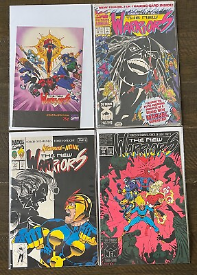 #ad The New Warriors Comic Lot 4 Marvel Comics Bags and Boards 1 Ashcan