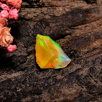 #ad Uncut Ethiopian Welo Opal Gemstone Multi Fire Opal Rough 3.25 Ct. 13X8X8 mm