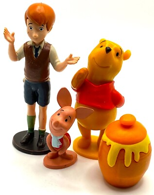 #ad CHRISTOPHER ROBIN Pooh PIGLET Disney WINNIE THE POOH 4 Figure Play Set PVC TOY