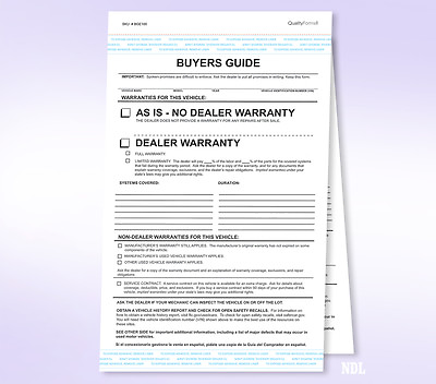 #ad #ad Federal Buyers Guide As Is No Warranty Form Pack of 250