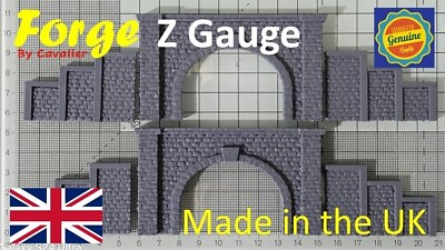 #ad Z Gauge Tunnel Double Track Stone Portal Model Railway Train Layout 1:220 Scale