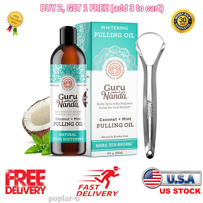 #ad Gurunanda Oil Pulling 8 Fl.Oz with Coconut Oil and Peppermint Oil for Oral US