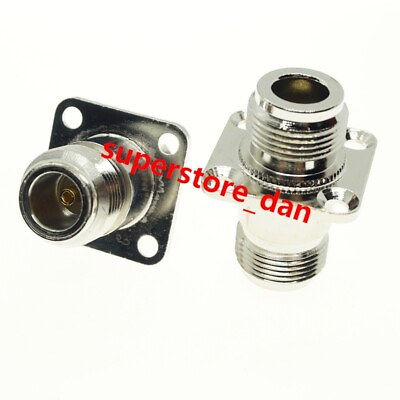 #ad 1X N female to N female jack in series flange 4 Hole mount RF Adapter Connector